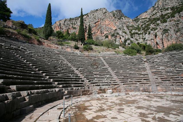Delphi archaeological site - Theatre built of Parnassian limestone